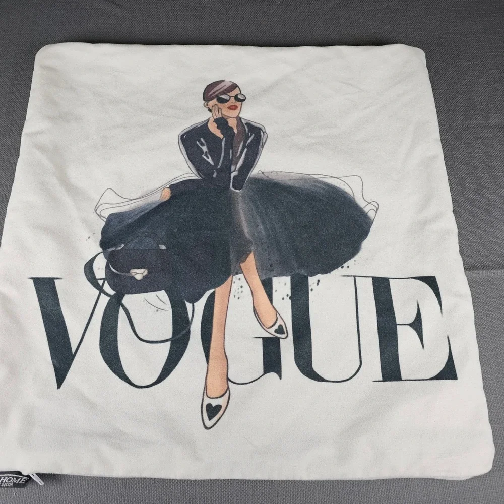 YSahome Vogue Fashionista Black Dress Pillow Cover Case White Square